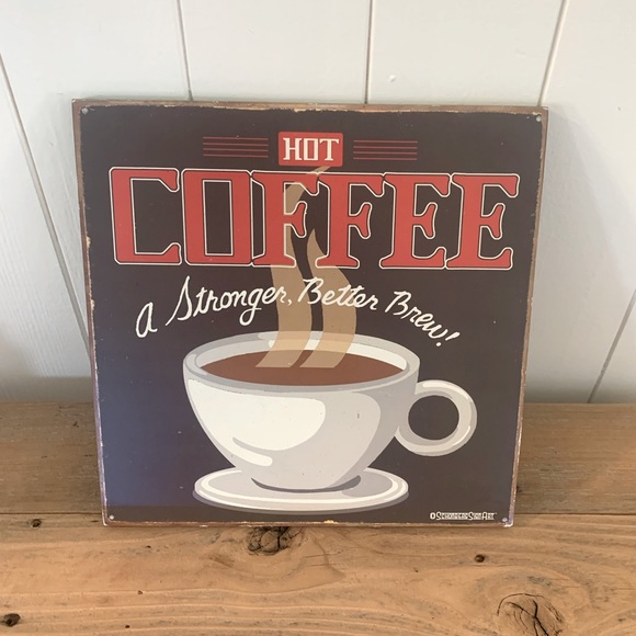Hot Coffee ☕️ Sign Art Kitchen Bar Wall Decor Accent - Picture 1 of 2